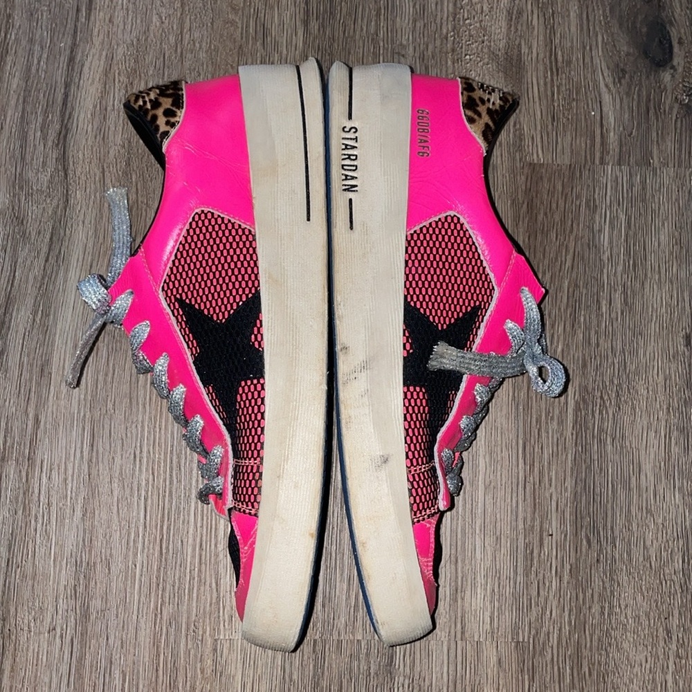 Golden Goose Stardan Size-38 Neon Pink Blue Soles - Picture 4 of 9